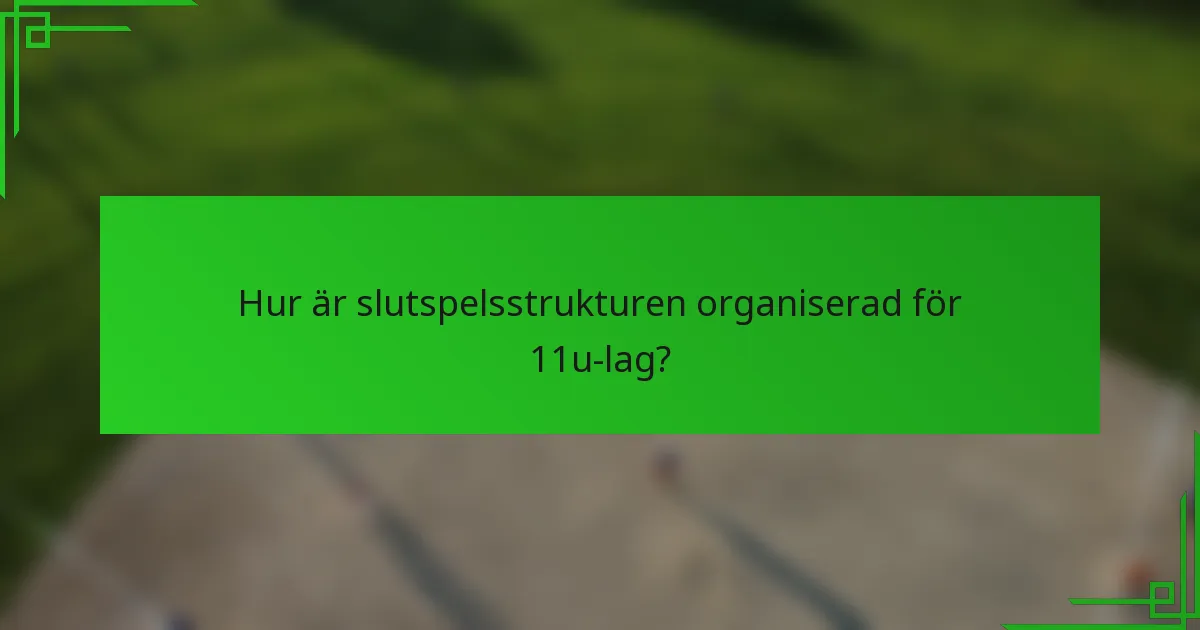 Hur är slutspelsstrukturen organiserad för 11u-lag?