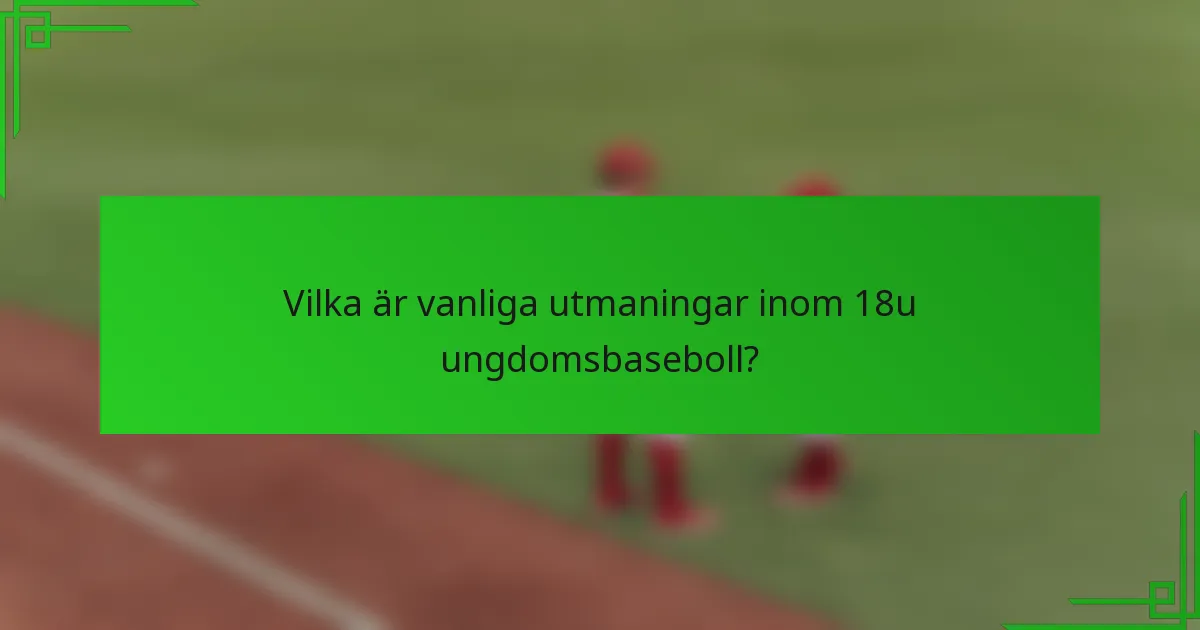 Vilka är vanliga utmaningar inom 18u ungdomsbaseboll?