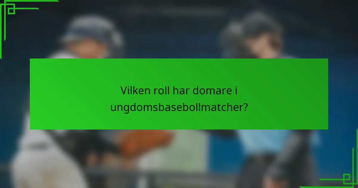 Vilken roll har domare i ungdomsbasebollmatcher?